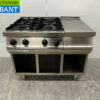 RVS Fagor 4 pits fornuis met werkunit 105 cm GAS Horeca