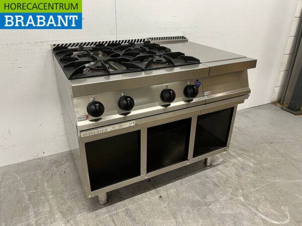 RVS Fagor 4 pits fornuis met werkunit 105 cm GAS Horeca - Afbeelding 3