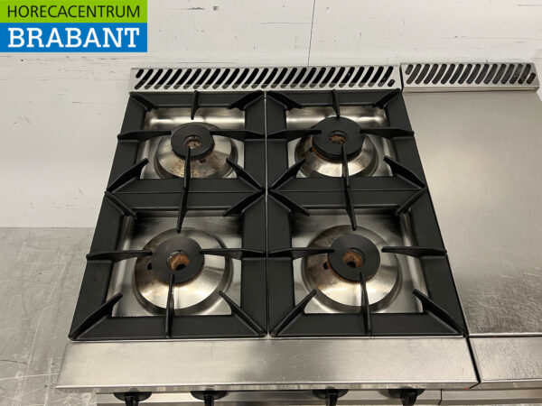 RVS Fagor 4 pits fornuis met werkunit 105 cm GAS Horeca - Afbeelding 4