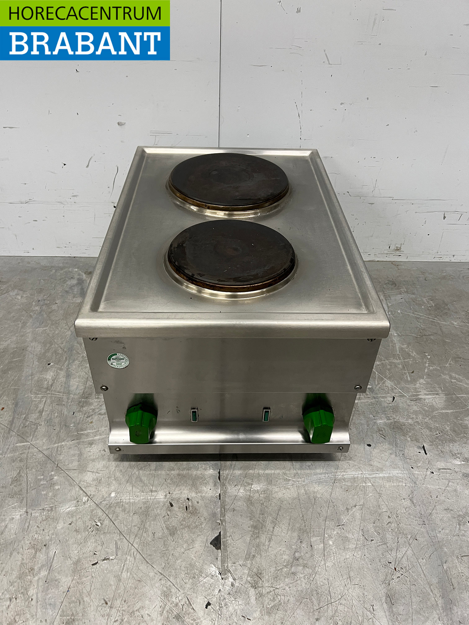 RVS 2 pits elektrisch fornuis kookplaat 40 cm 400V Horeca