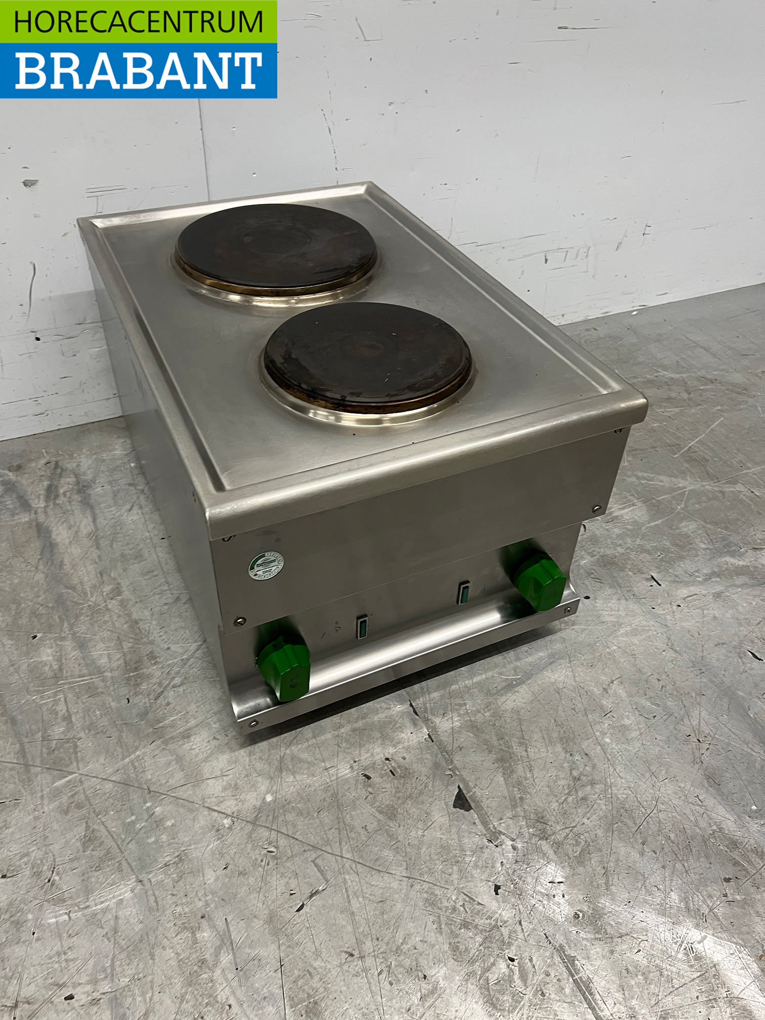 RVS 2 pits elektrisch fornuis kookplaat 40 cm 400V Horeca - Afbeelding 3