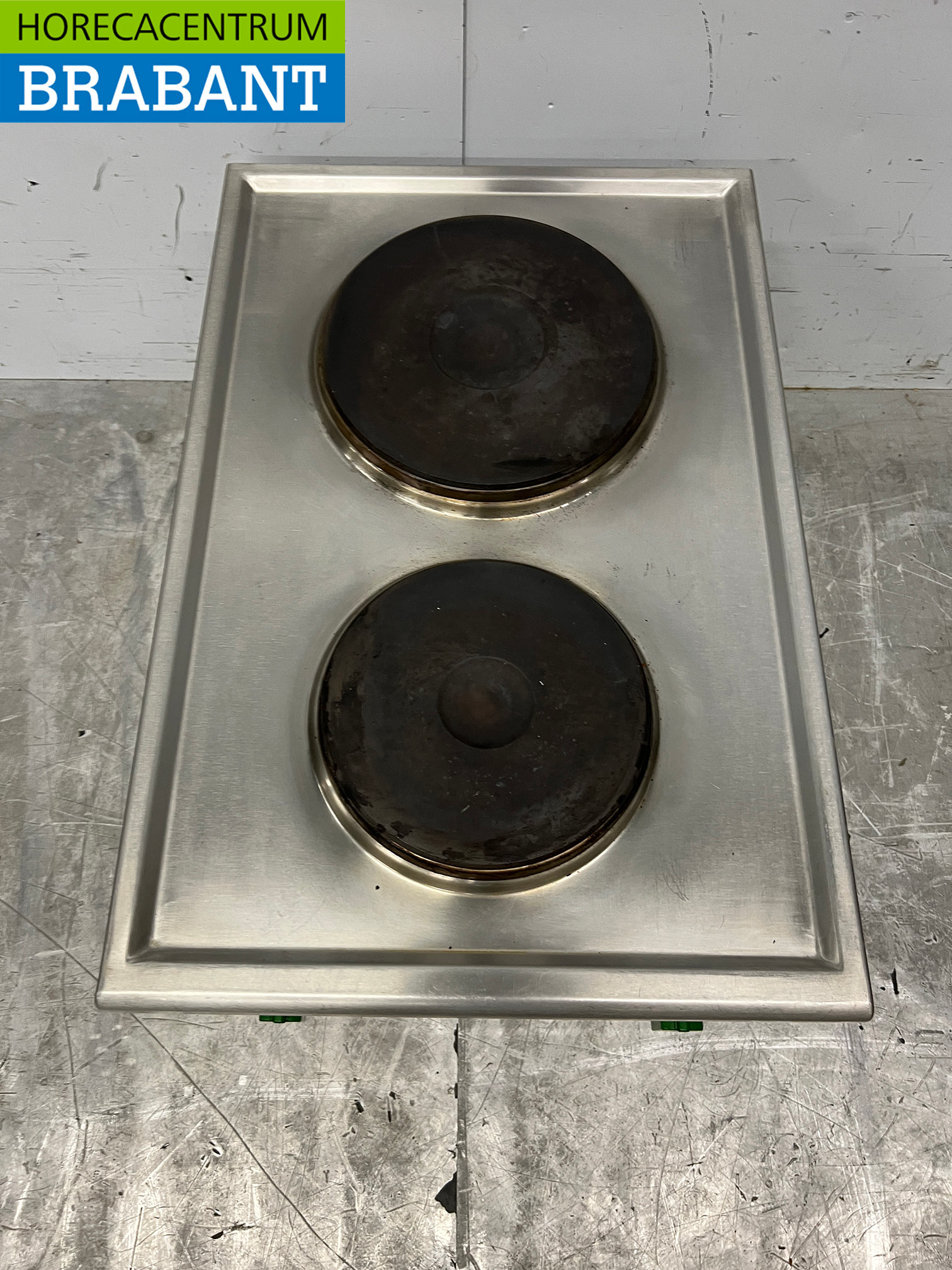 RVS 2 pits elektrisch fornuis kookplaat 40 cm 400V Horeca - Afbeelding 4