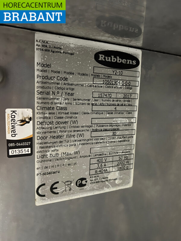 RVS Rubbens Y2-10 Shock-koeler/vriezer 10 x 1/1 GN 230V Horeca - Afbeelding 5