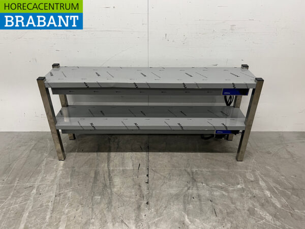 RVS Dubbele Warmtebrug Warmhoudbrug Verwarmde Etagere Premium-line 140 cm Horeca