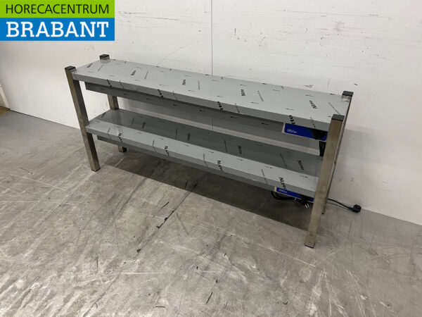 RVS Dubbele Warmtebrug Warmhoudbrug Verwarmde Etagere Premium-line 140 cm Horeca - Afbeelding 2