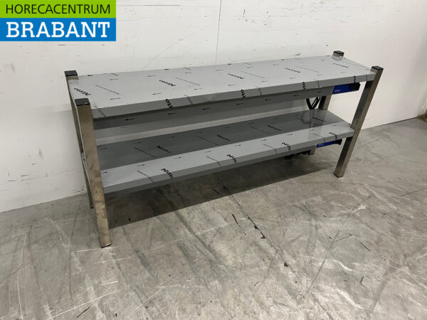 RVS Dubbele Warmtebrug Warmhoudbrug Verwarmde Etagere Premium-line 140 cm Horeca - Afbeelding 3