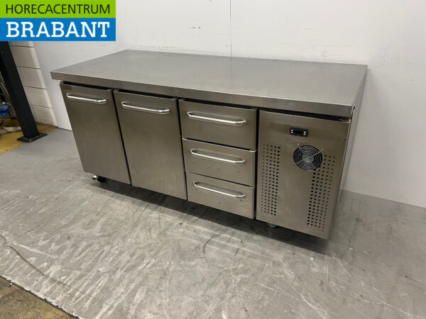 RVS Gram Verrijdbare Koelwerkbank 2 deuren en 3 laden 172.5 cm 230V Horeca - Afbeelding 2