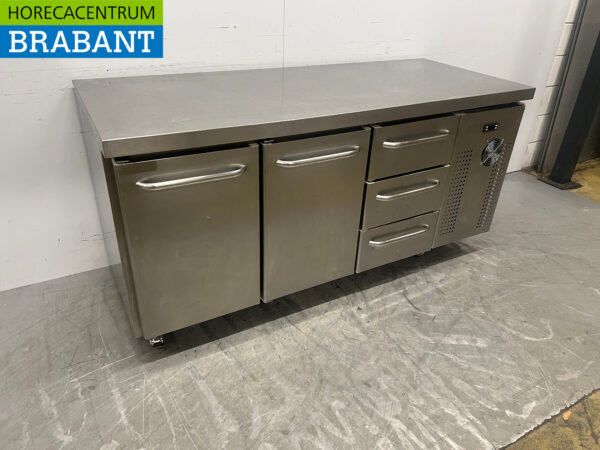 RVS Gram Verrijdbare Koelwerkbank 2 deuren en 3 laden 172.5 cm 230V Horeca - Afbeelding 3