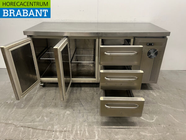 RVS Gram Verrijdbare Koelwerkbank 2 deuren en 3 laden 172.5 cm 230V Horeca - Afbeelding 4