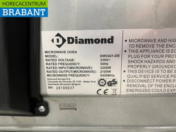 RVS Diamond Magnetron 2100 Watt 2/3 GN 230V Horeca - Afbeelding 6