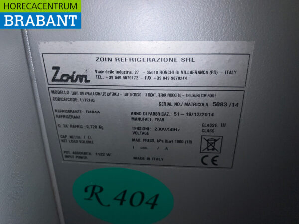 Zoin Wandkoeling 120,5 cm 230V Horeca - Afbeelding 6