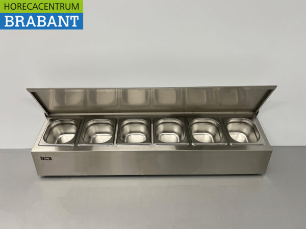 RVS HCB GN bakhouder met deksel 6 x 1/6 gastronorm GN 106 cm Horeca - Afbeelding 4