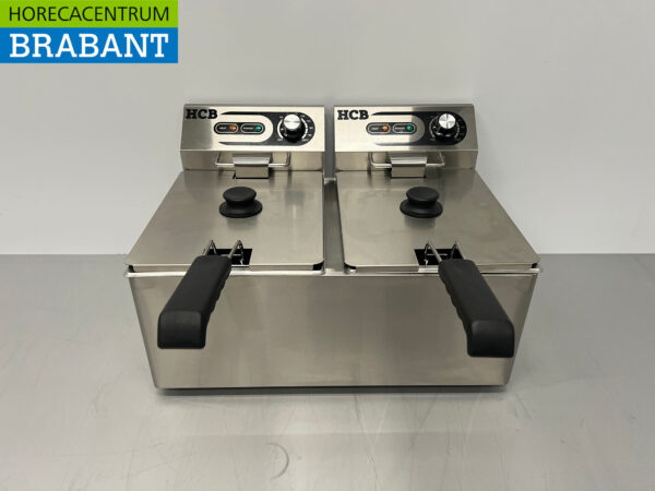 RVS HCB Dubbele Friteuse Frituur 2 x 8 liter 230V Horeca