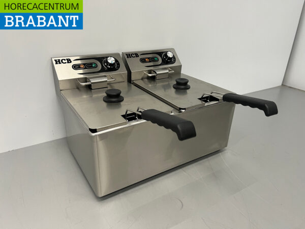 RVS HCB Dubbele Friteuse Frituur 2 x 8 liter 230V Horeca - Afbeelding 3