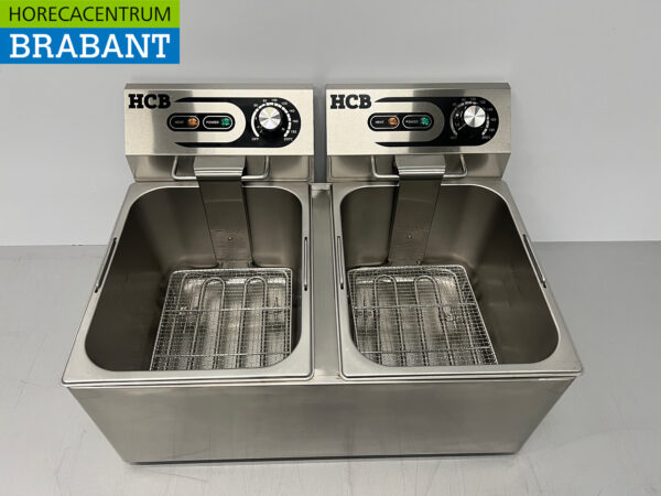 RVS HCB Dubbele Friteuse Frituur 2 x 8 liter 230V Horeca - Afbeelding 6
