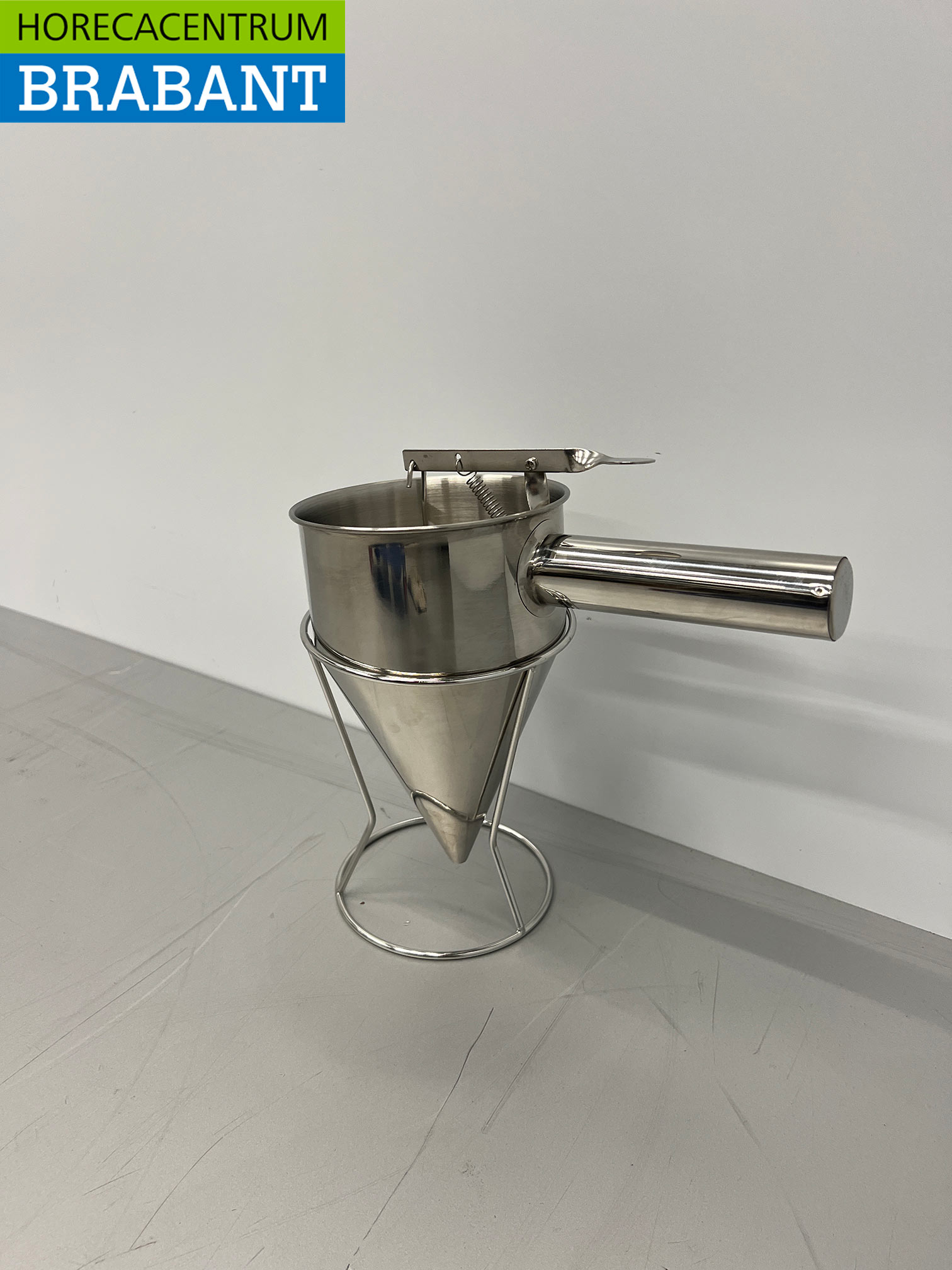 RVS HCB Portioneertrechter Beslagdispenser 1 liter Bakkerij Horeca - Afbeelding 2
