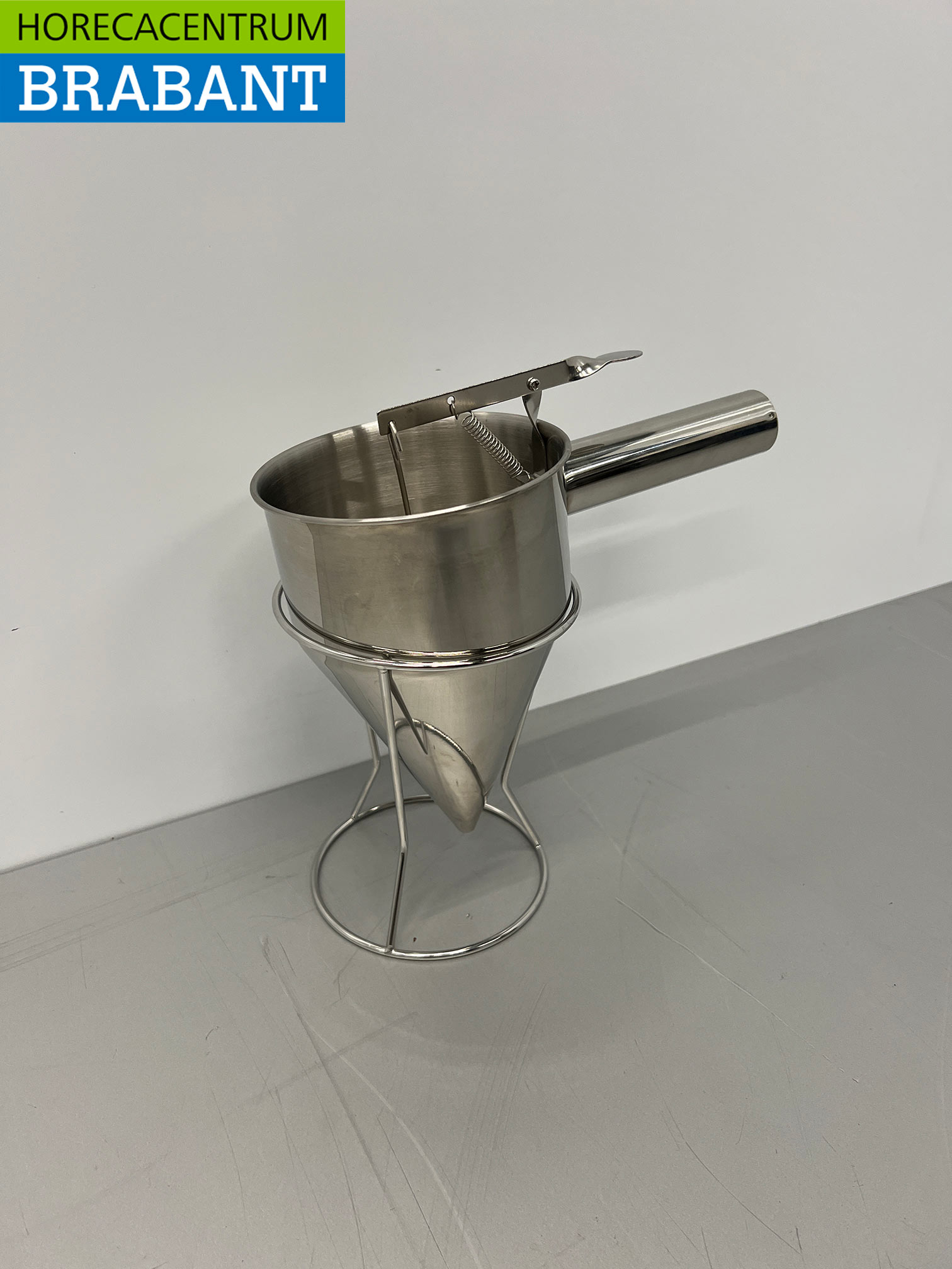 RVS HCB Portioneertrechter Beslagdispenser 1 liter Bakkerij Horeca - Afbeelding 3