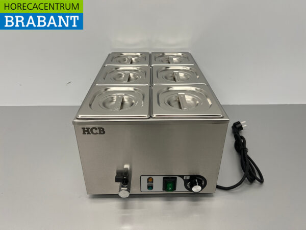 RVS HCB Bain marie 6 x 1/6 GN 230V Horeca