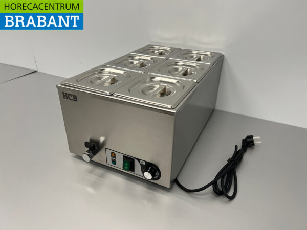 RVS HCB Bain marie 6 x 1/6 GN 230V Horeca - Afbeelding 3
