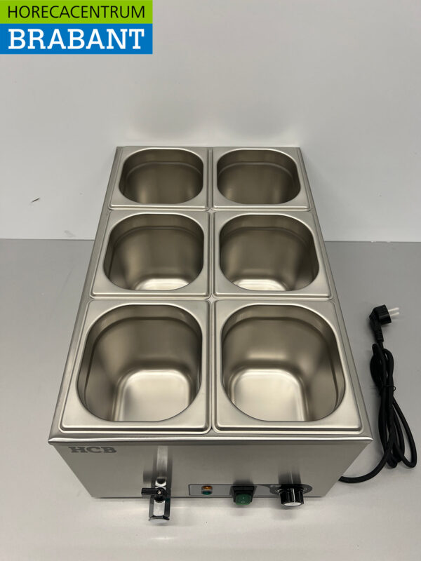 RVS HCB Bain marie 6 x 1/6 GN 230V Horeca - Afbeelding 5