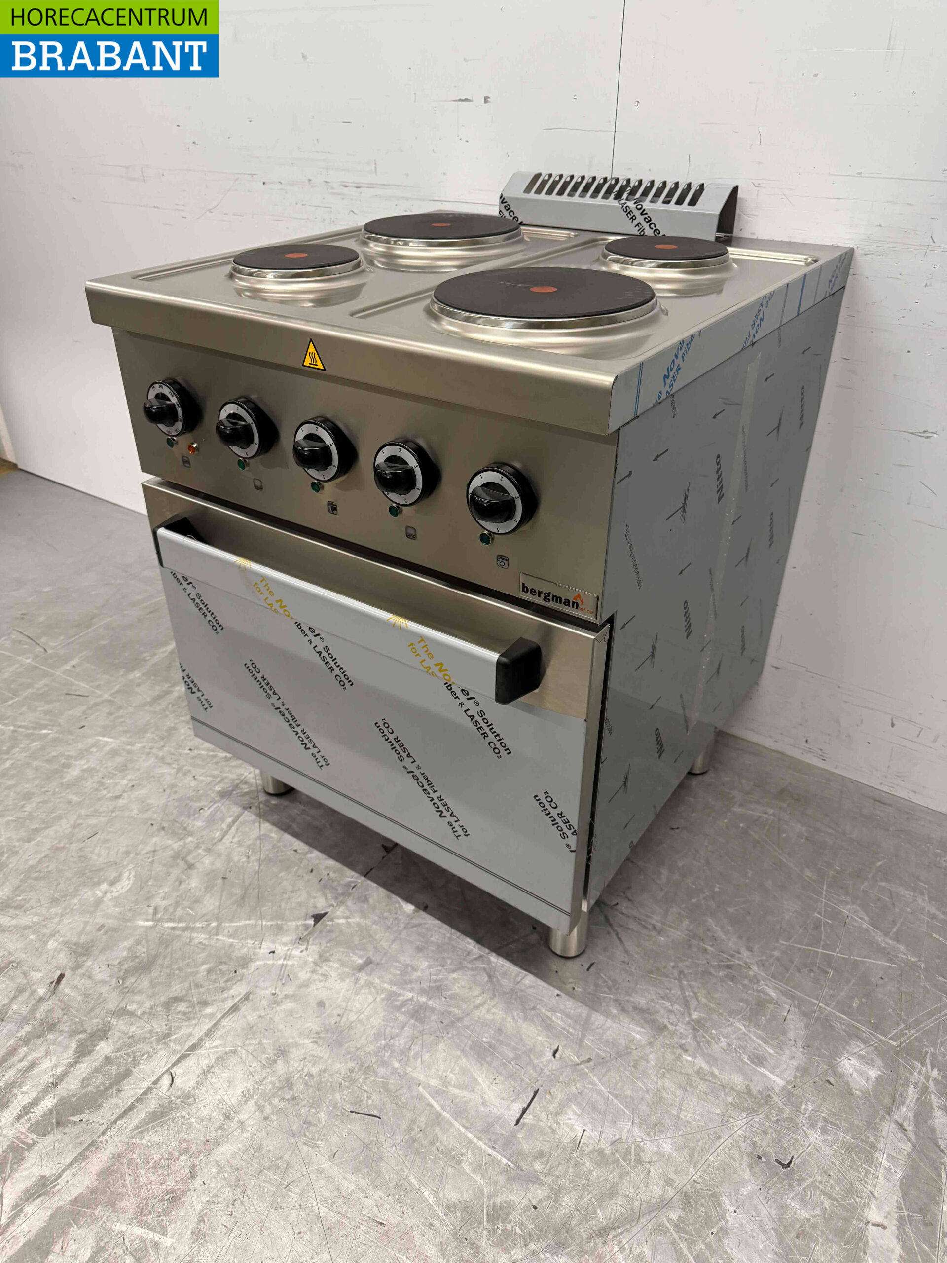 RVS MBM 4 pits elektrisch fornuis kookplaat met oven 70 cm 400V Horeca - Afbeelding 4