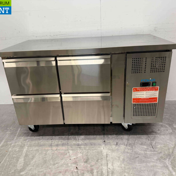 RVS Polar Koelwerkbank 4 laden 136 cm 230V Horeca