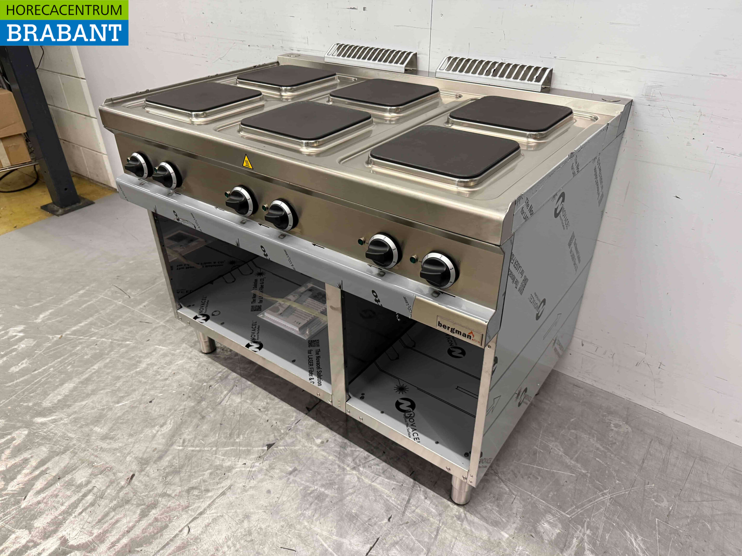 RVS MBM 6 pits elektrisch fornuis kookplaat met open onderstel 110 cm 400V Horeca - Afbeelding 3