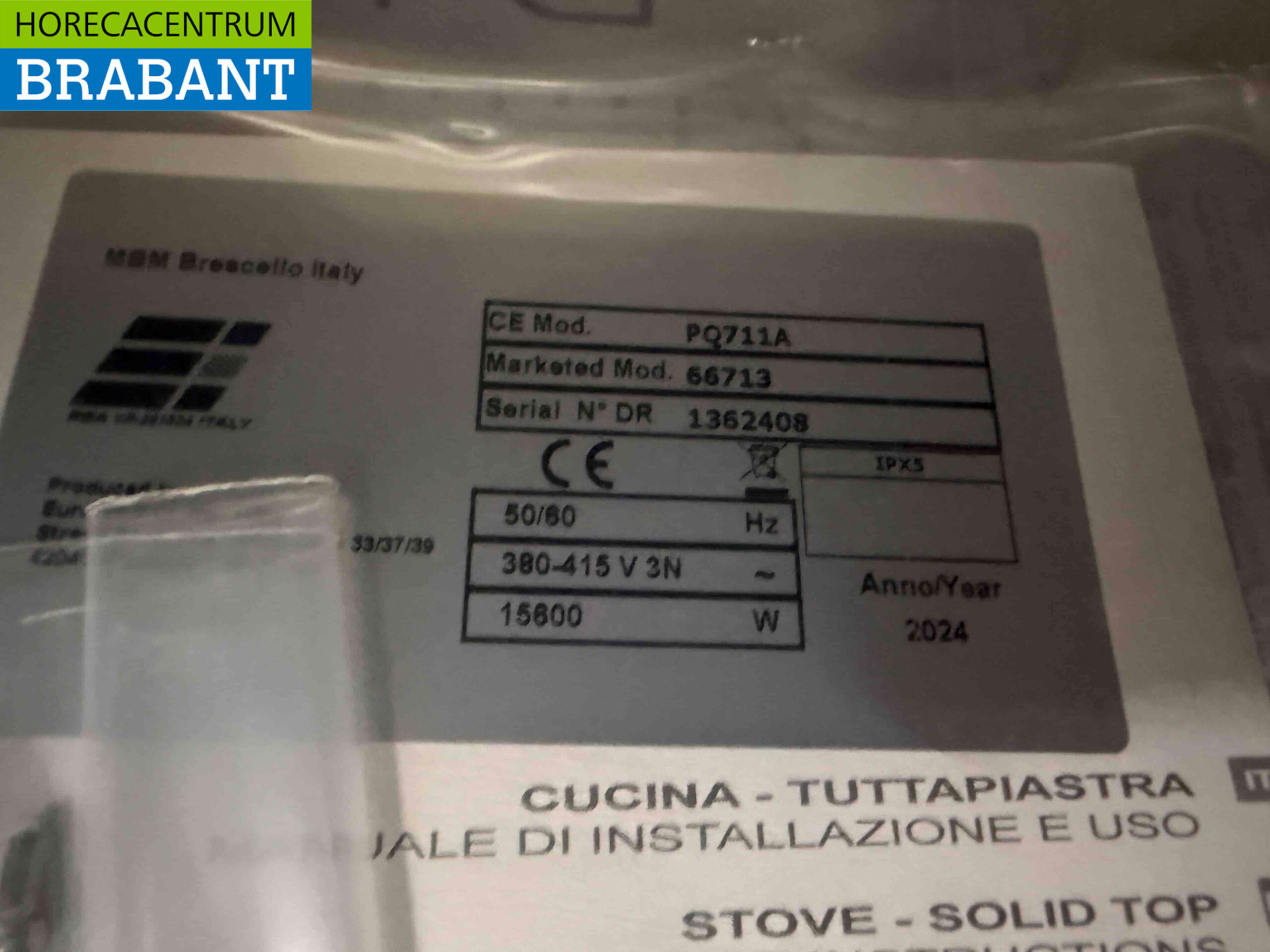 RVS MBM 6 pits elektrisch fornuis kookplaat met open onderstel 110 cm 400V Horeca - Afbeelding 5