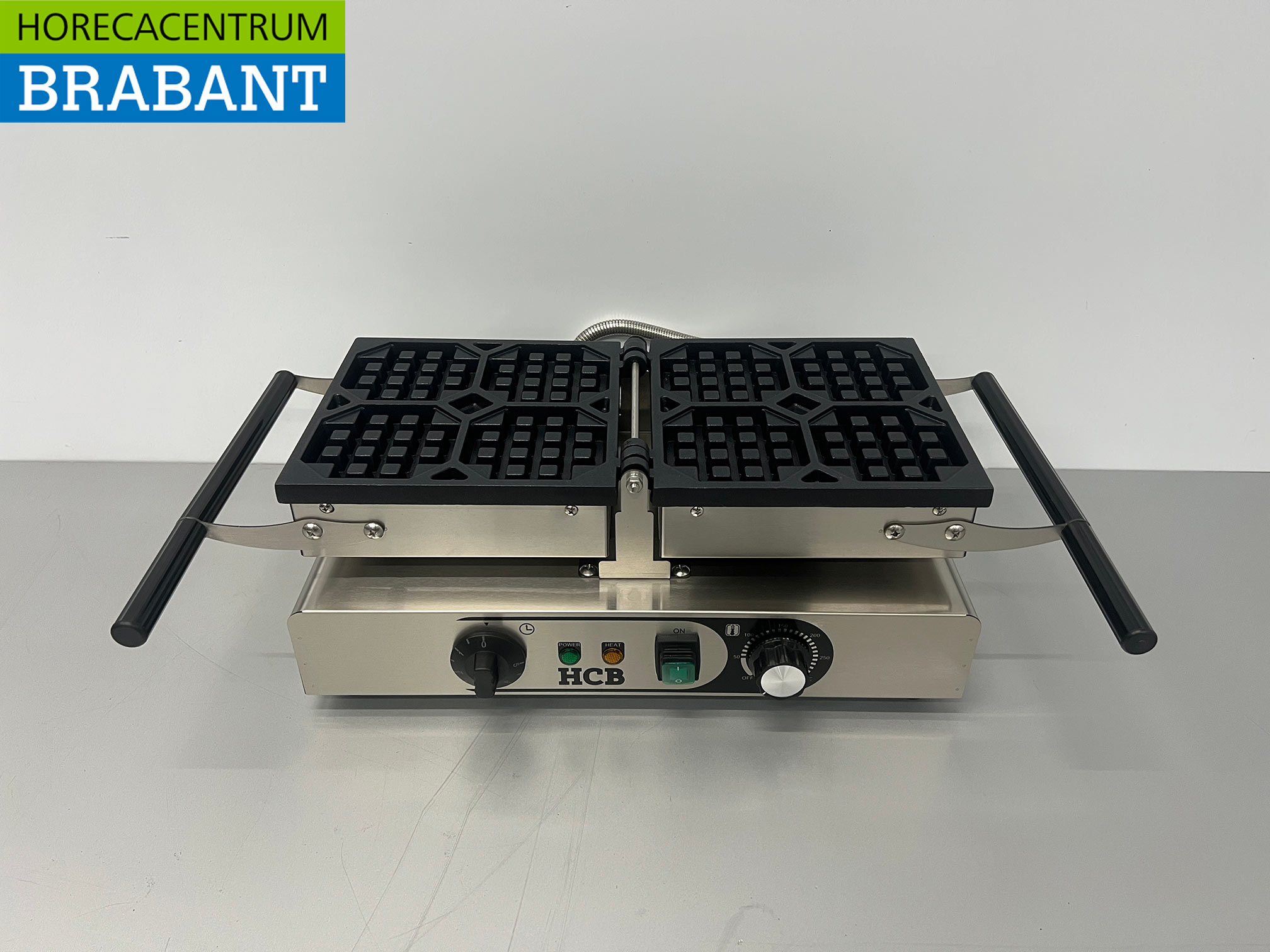 HCB RVS Kantelbare wafelijzer met timer 230V Horeca