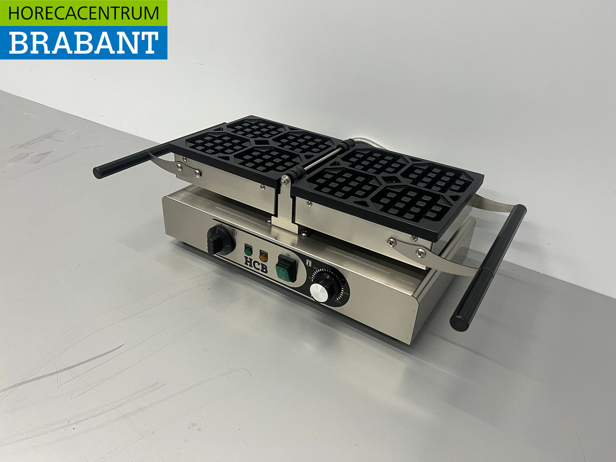 HCB RVS Kantelbare wafelijzer met timer 230V Horeca - Afbeelding 2