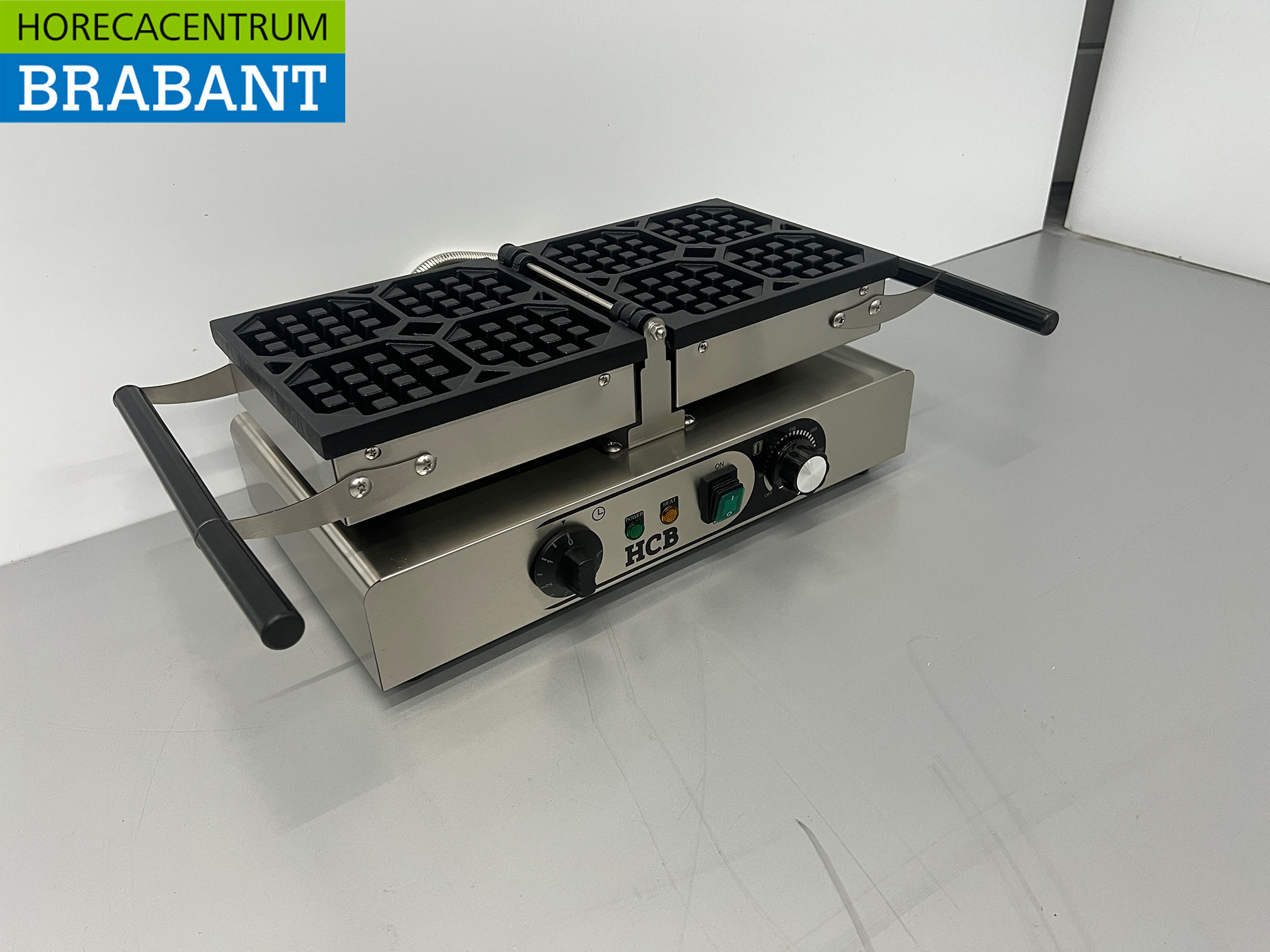 HCB RVS Kantelbare wafelijzer met timer 230V Horeca - Afbeelding 3