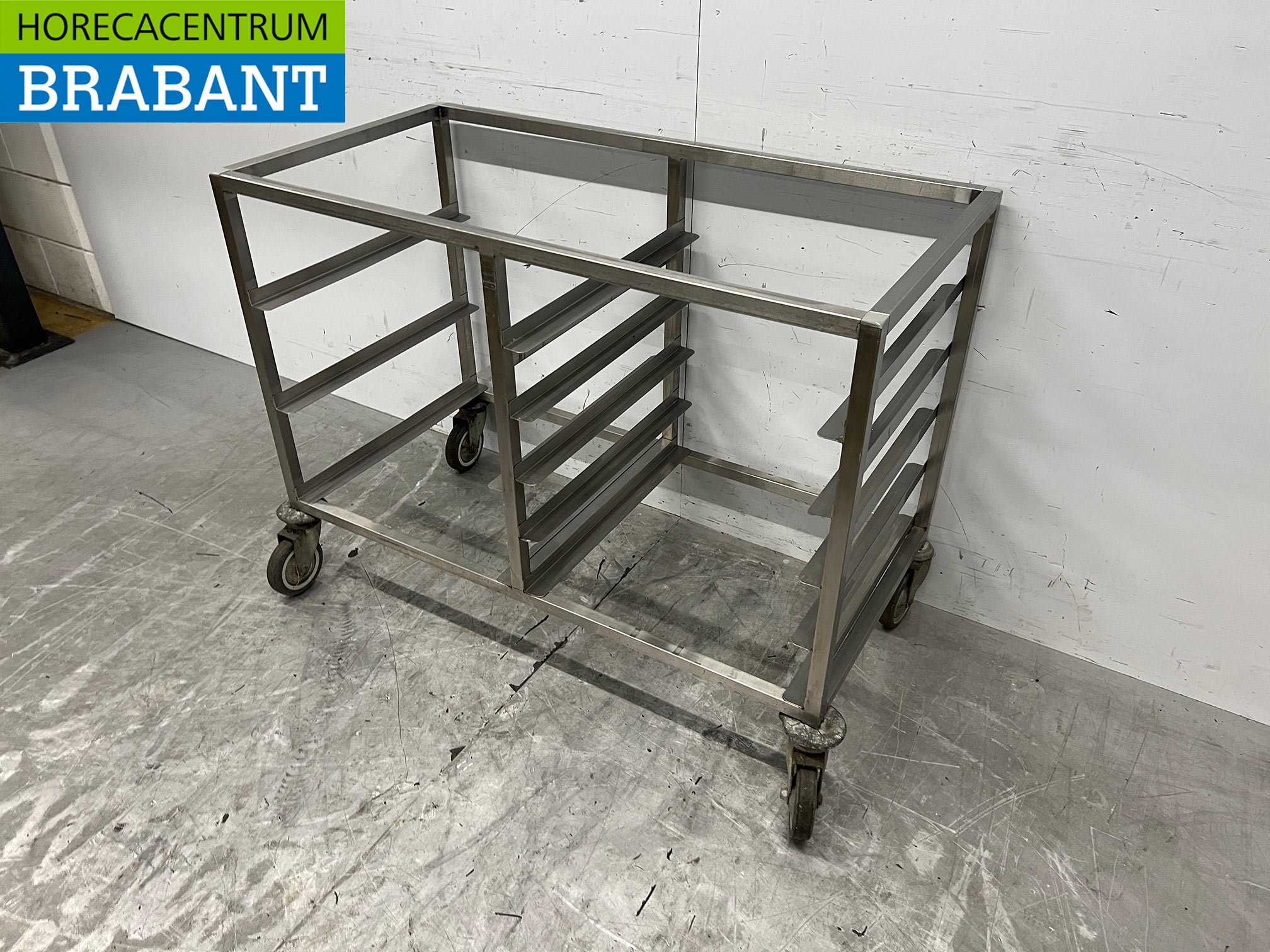 RVS Regaalwagen voor 8 waskratten van 50 x 50 cm Horeca - Afbeelding 2