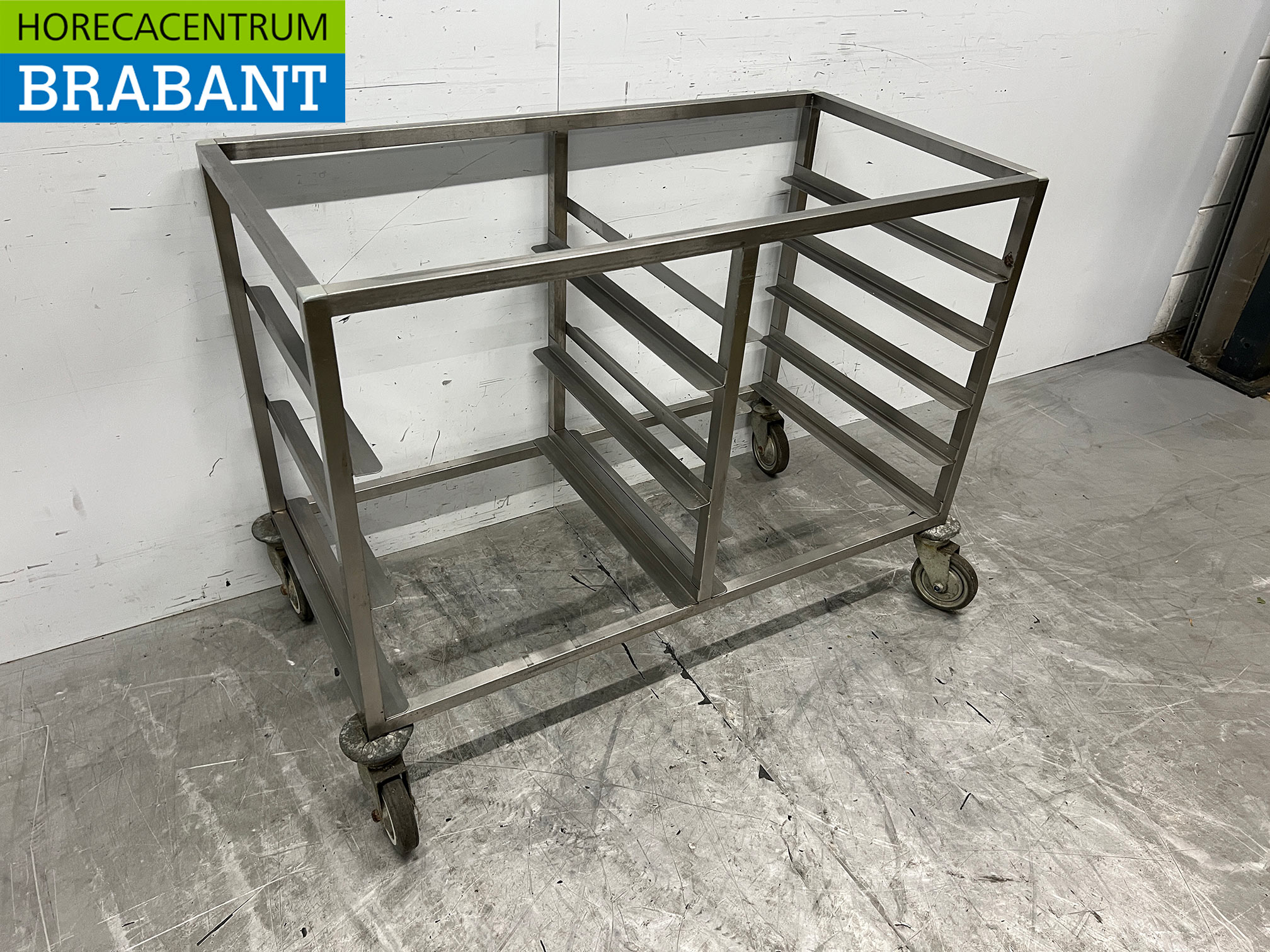 RVS Regaalwagen voor 8 waskratten van 50 x 50 cm Horeca - Afbeelding 3