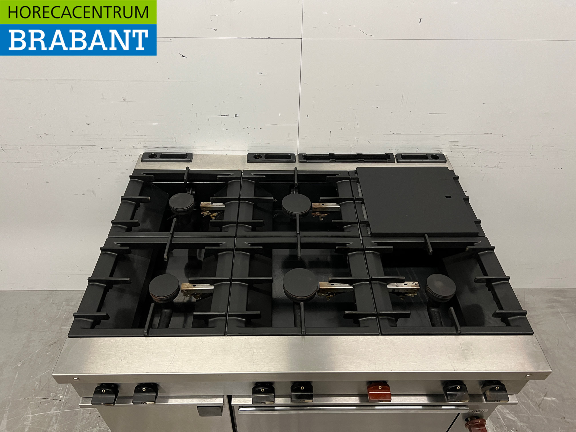 RVS Zanussi 6 pits fornuis met oven en warmhoudkast GAS Horeca - Afbeelding 4