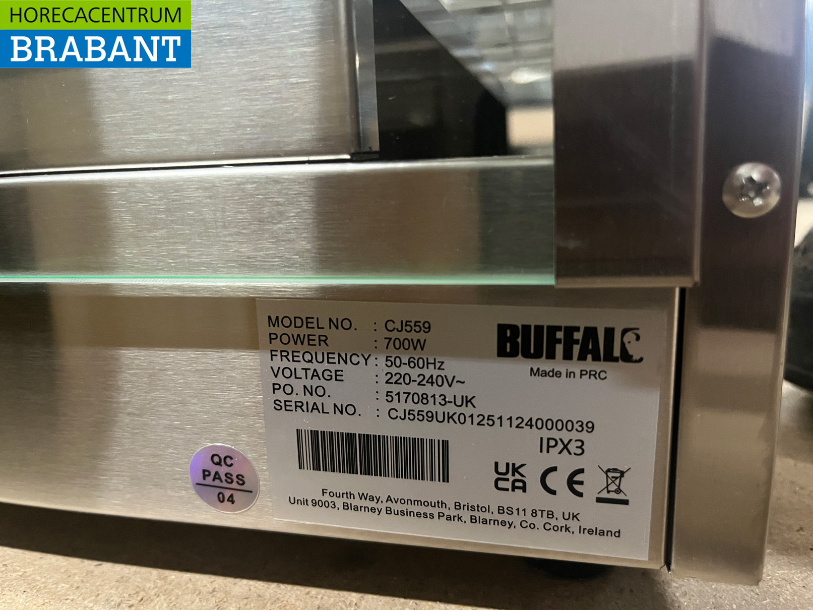 RVS Buffalo CJ559 Warmhoudvitrine voor 60 taartjes 230V Horeca - Afbeelding 7