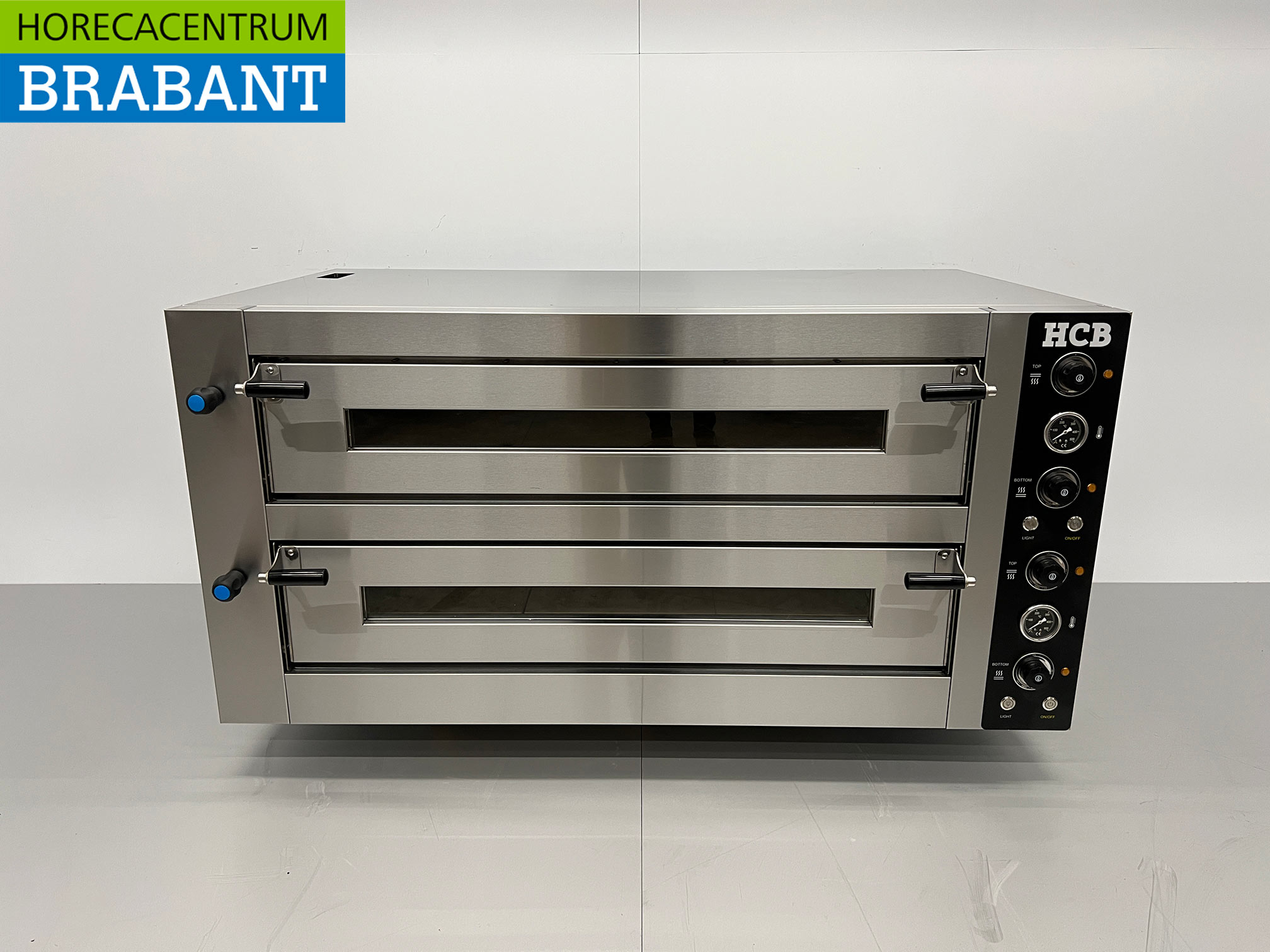HCB RVS Pizzaoven 2 x 6 pizza's 34 cm doorsnede 400V Horeca