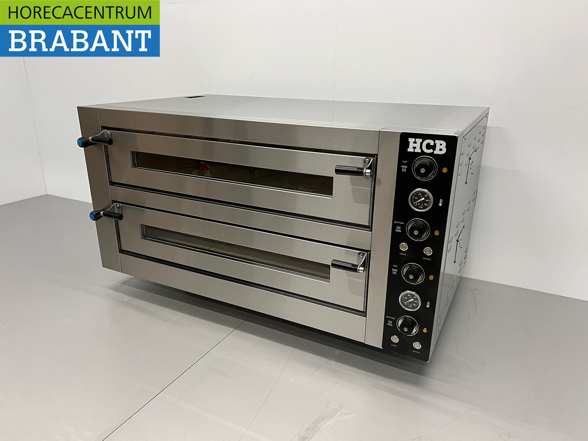 HCB RVS Pizzaoven 2 x 6 pizza's 34 cm doorsnede 400V Horeca - Afbeelding 2