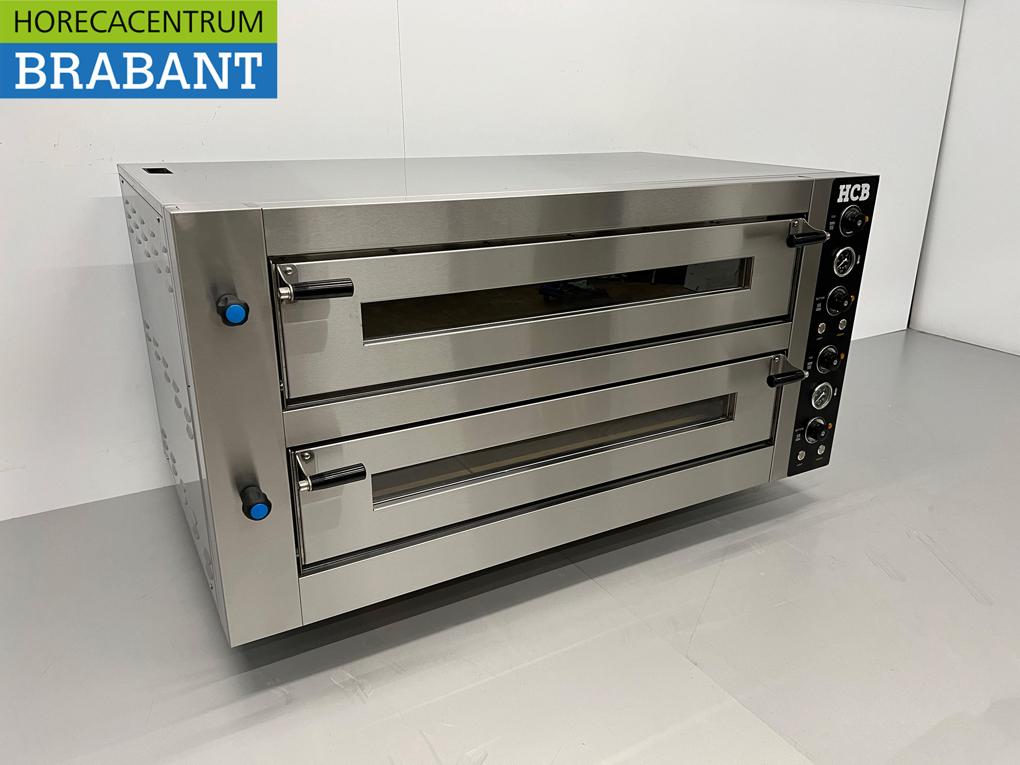 HCB RVS Pizzaoven 2 x 6 pizza's 34 cm doorsnede 400V Horeca - Afbeelding 3