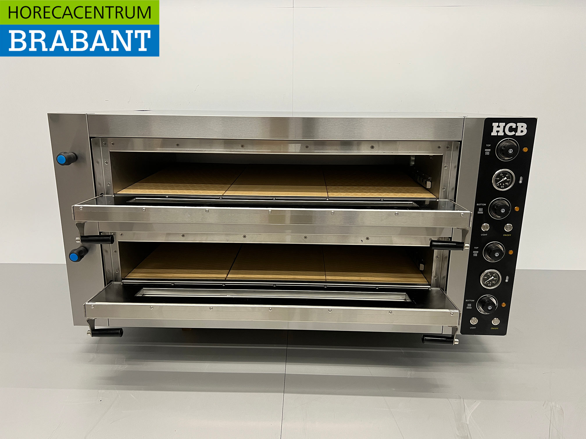 HCB RVS Pizzaoven 2 x 6 pizza's 34 cm doorsnede 400V Horeca - Afbeelding 4