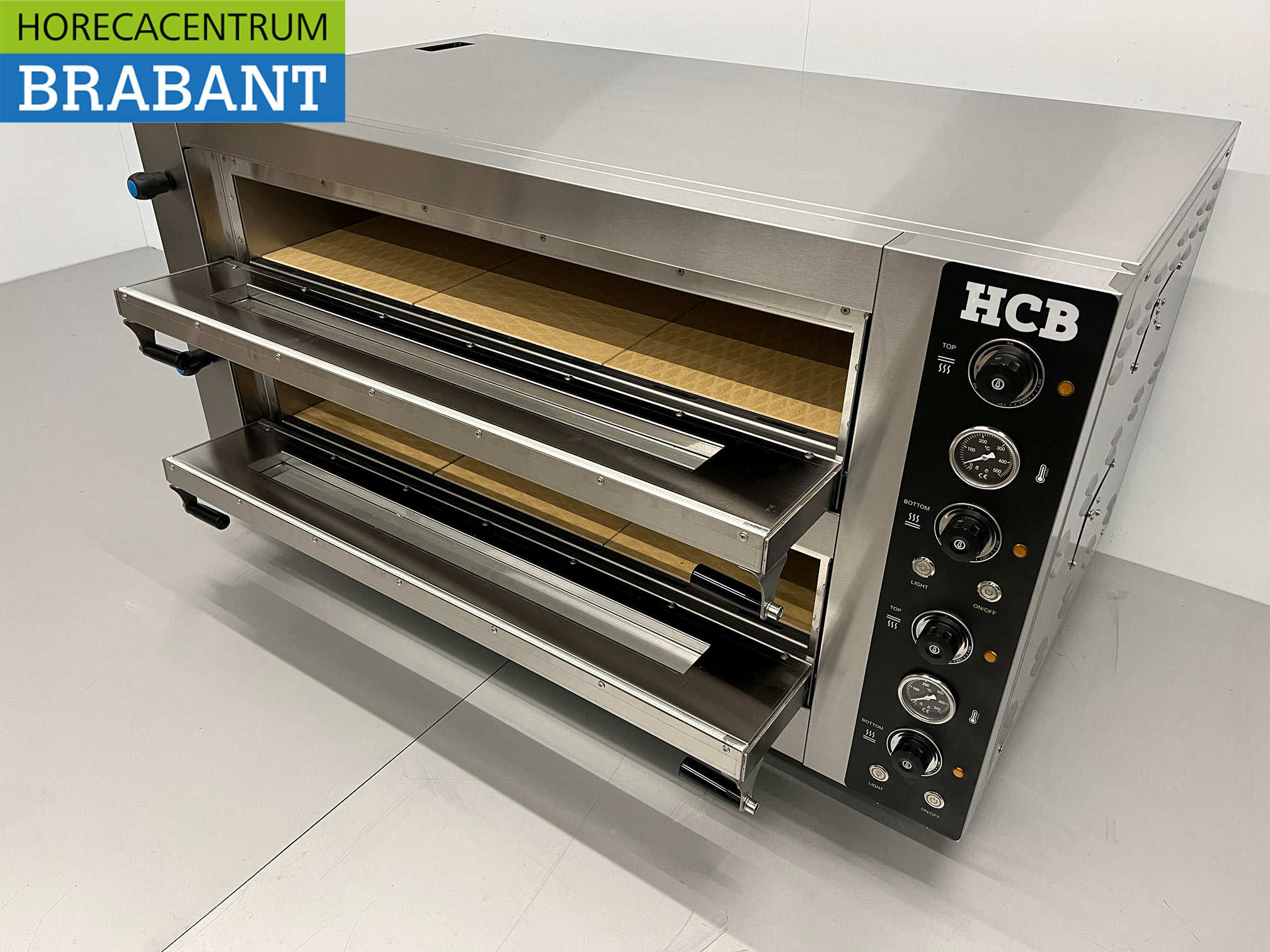 HCB RVS Pizzaoven 2 x 6 pizza's 34 cm doorsnede 400V Horeca - Afbeelding 5