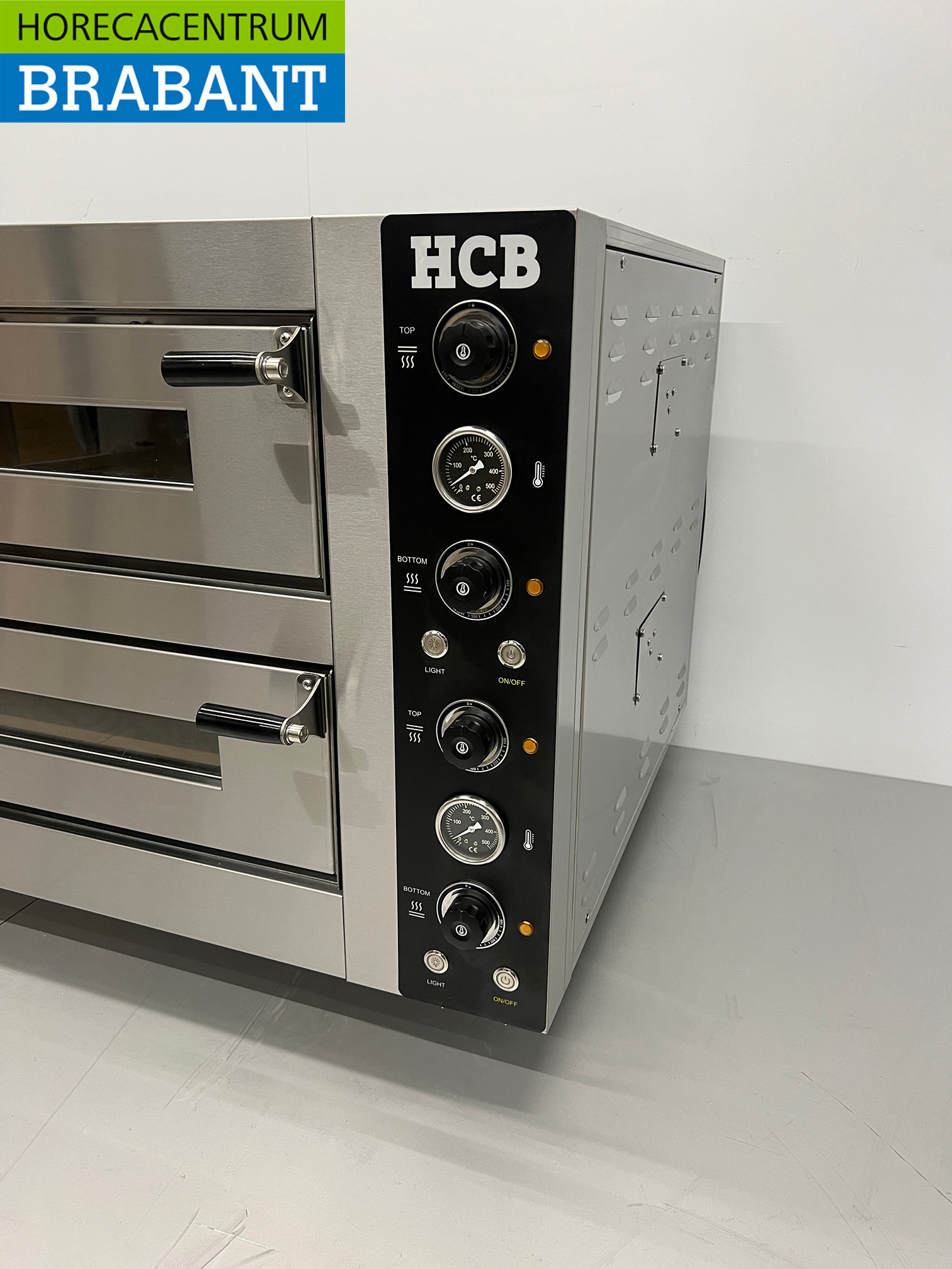 HCB RVS Pizzaoven 2 x 6 pizza's 34 cm doorsnede 400V Horeca - Afbeelding 7