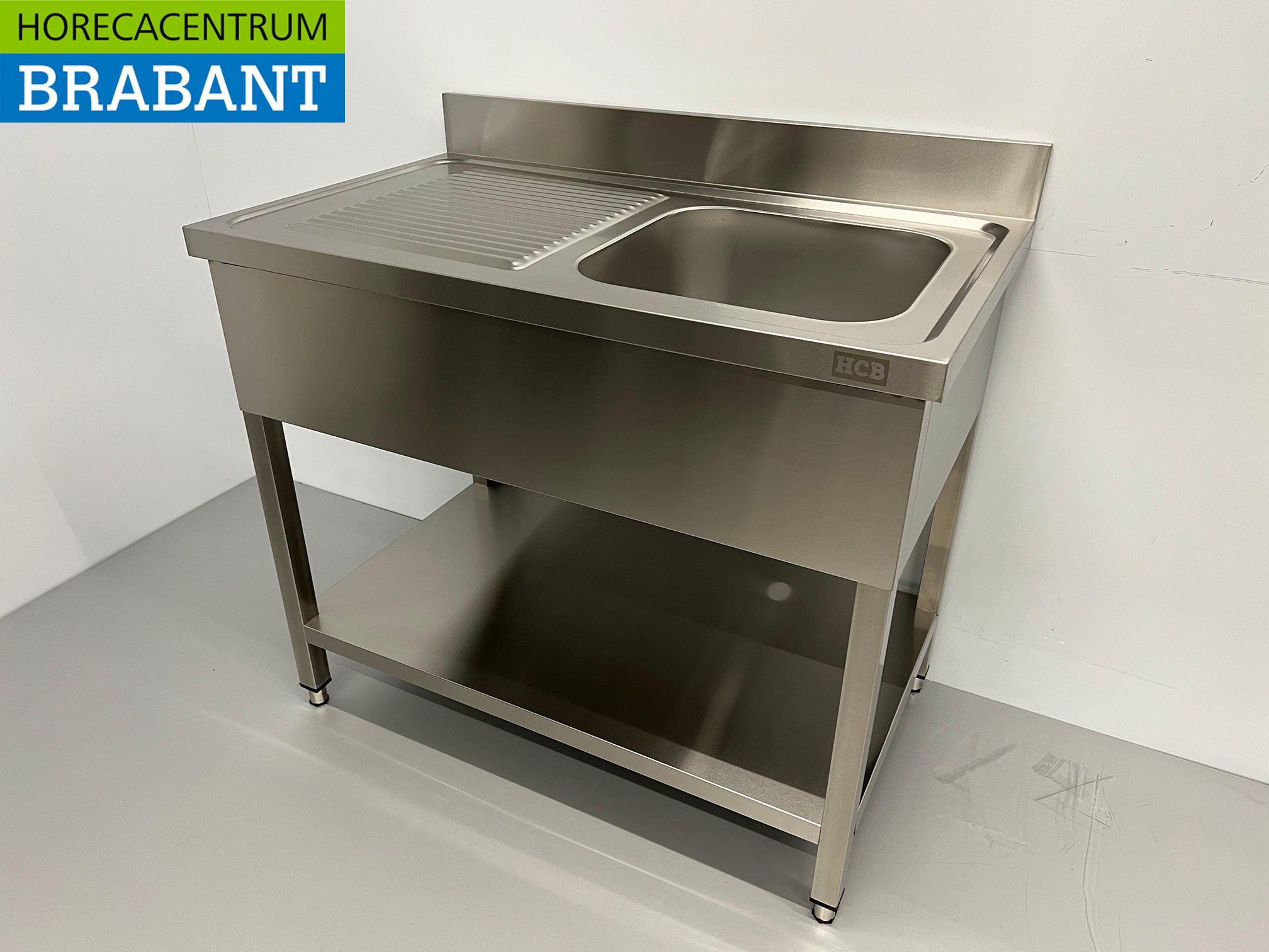 RVS Spoeltafel spoelbak 100 x 60 cm Horeca - Afbeelding 2