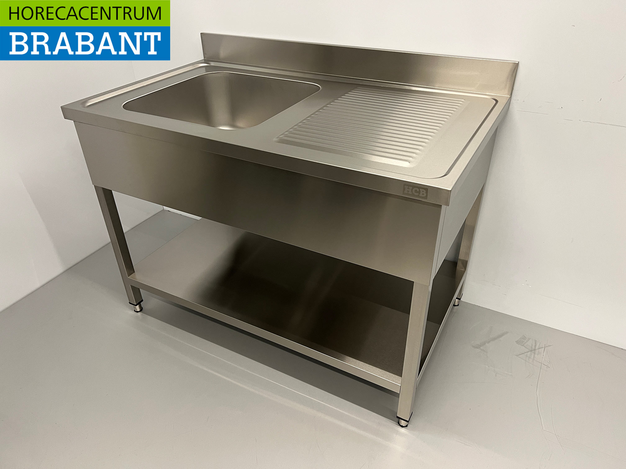 RVS Spoeltafel spoelbak 120 x 70 cm Horeca - Afbeelding 2