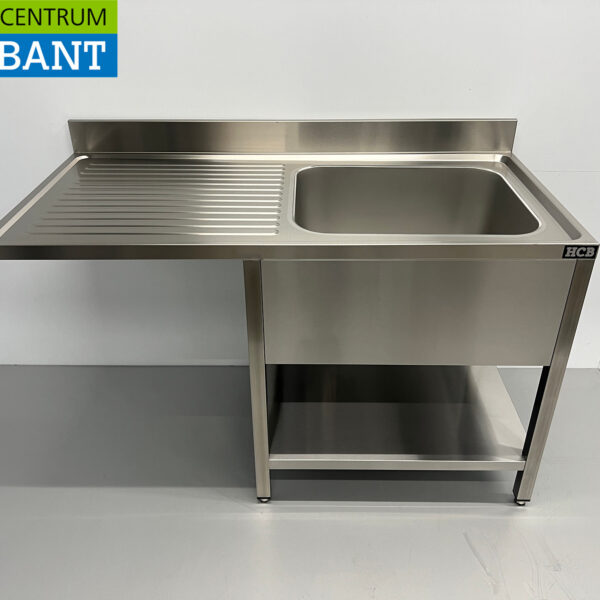 RVS Spoeltafel Spoelbak Premium-line Gelast model 140 cm Horeca