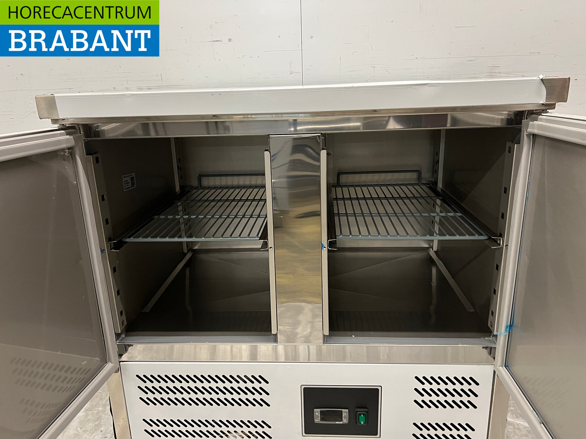 RVS Saro Koelwerkbank 2 Deuren 90 cm 230V Horeca - Afbeelding 4