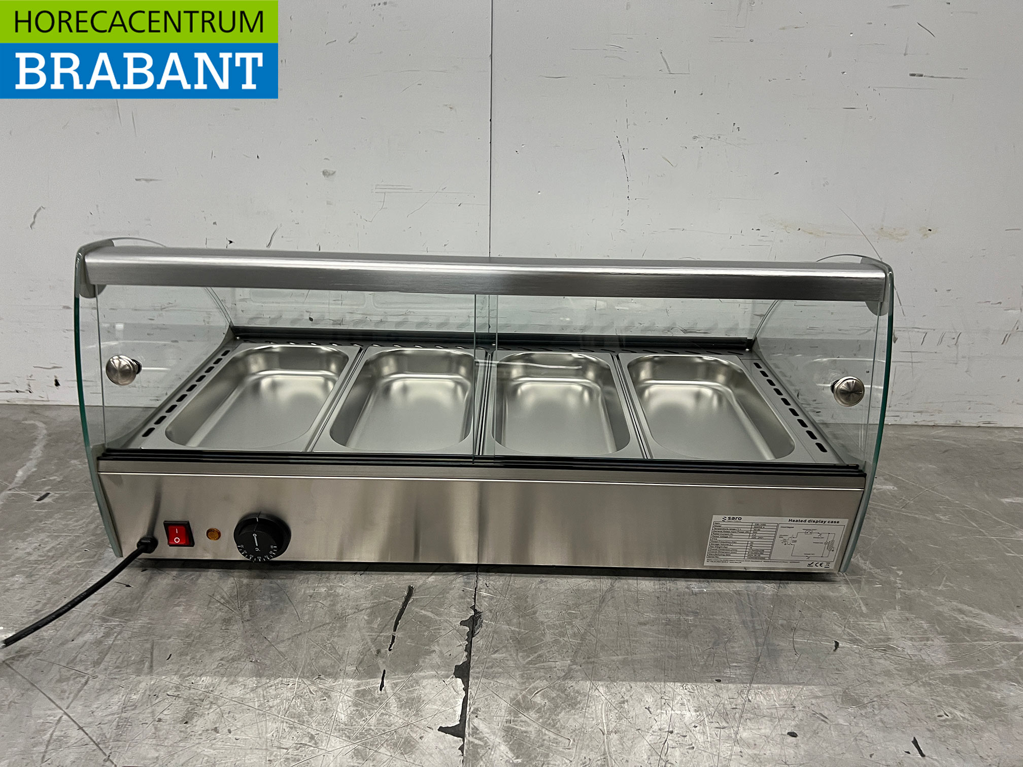 RVS Saro Warmhoudvitrine 46 liter 230V Horeca - Afbeelding 4