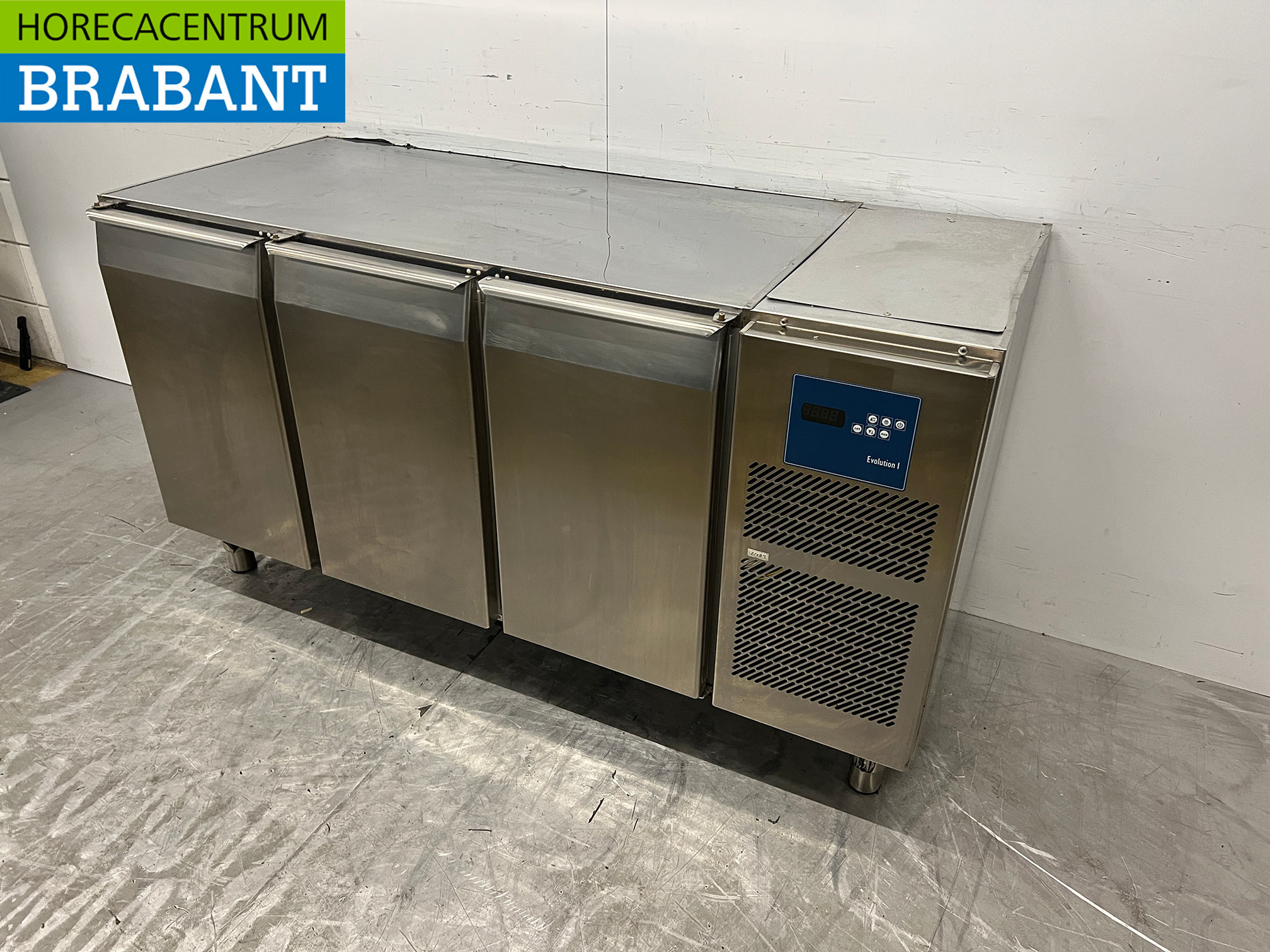 RVS Koelwerkbank 3 Deuren 161 cm 230V Horeca - Afbeelding 2