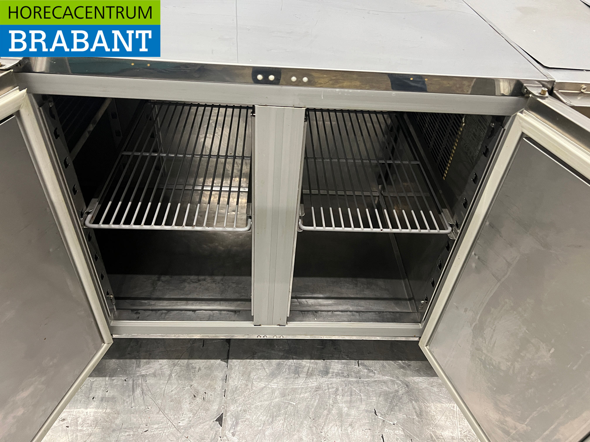 RVS Koelwerkbank 3 Deuren 161 cm 230V Horeca - Afbeelding 5