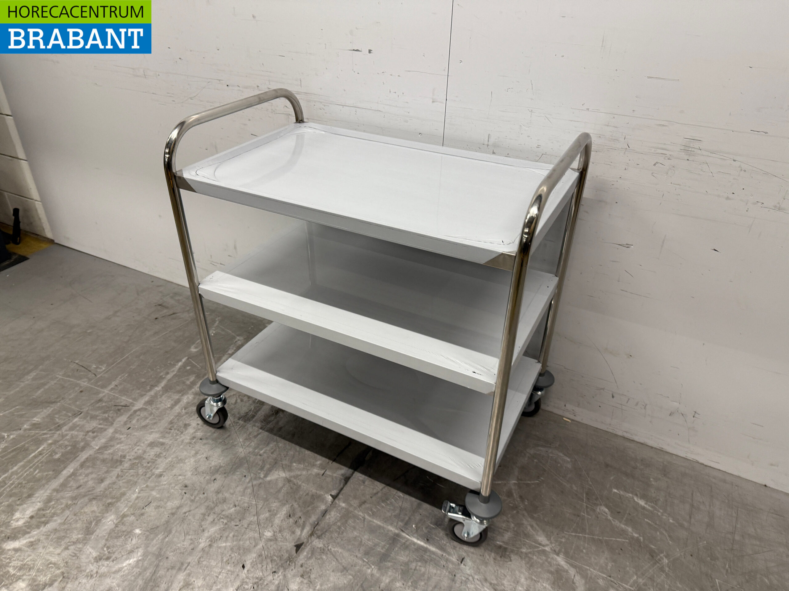 RVS Zorro Serveerwagen 3 lagen 86 cm Horeca - Afbeelding 2