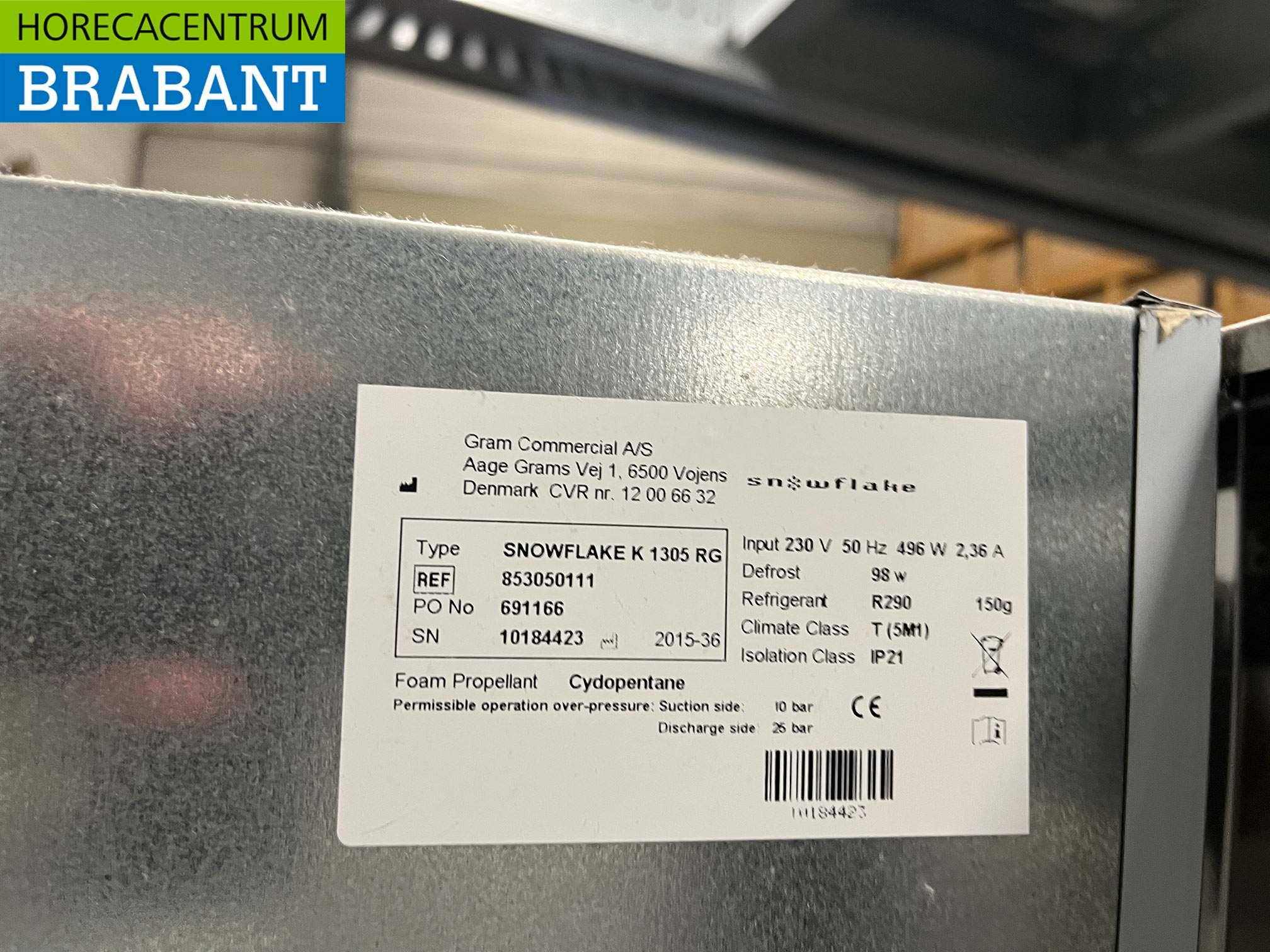 RVS Gram Snowflake Dubbeldeurs Koeling 1230 liter 230V Horeca - Afbeelding 5